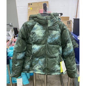 NEW! Kids Puffer Jacket Coat, Olive Gray - All in Motion